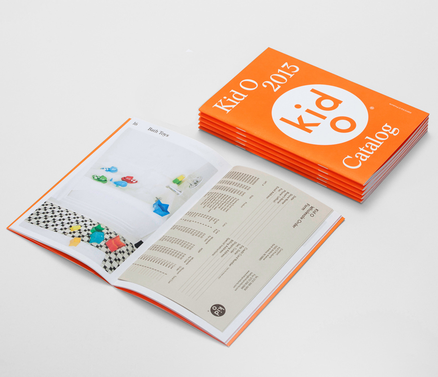 Catalogue for modern toy business Kid O designed by Studio Lin