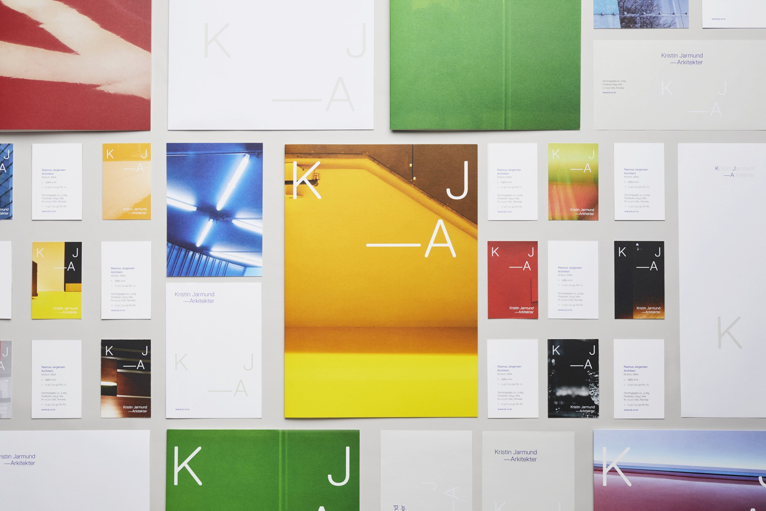 Logo, stationery and business cards designed by Snøhetta for Oslo-based Kristin Jarmund Architects