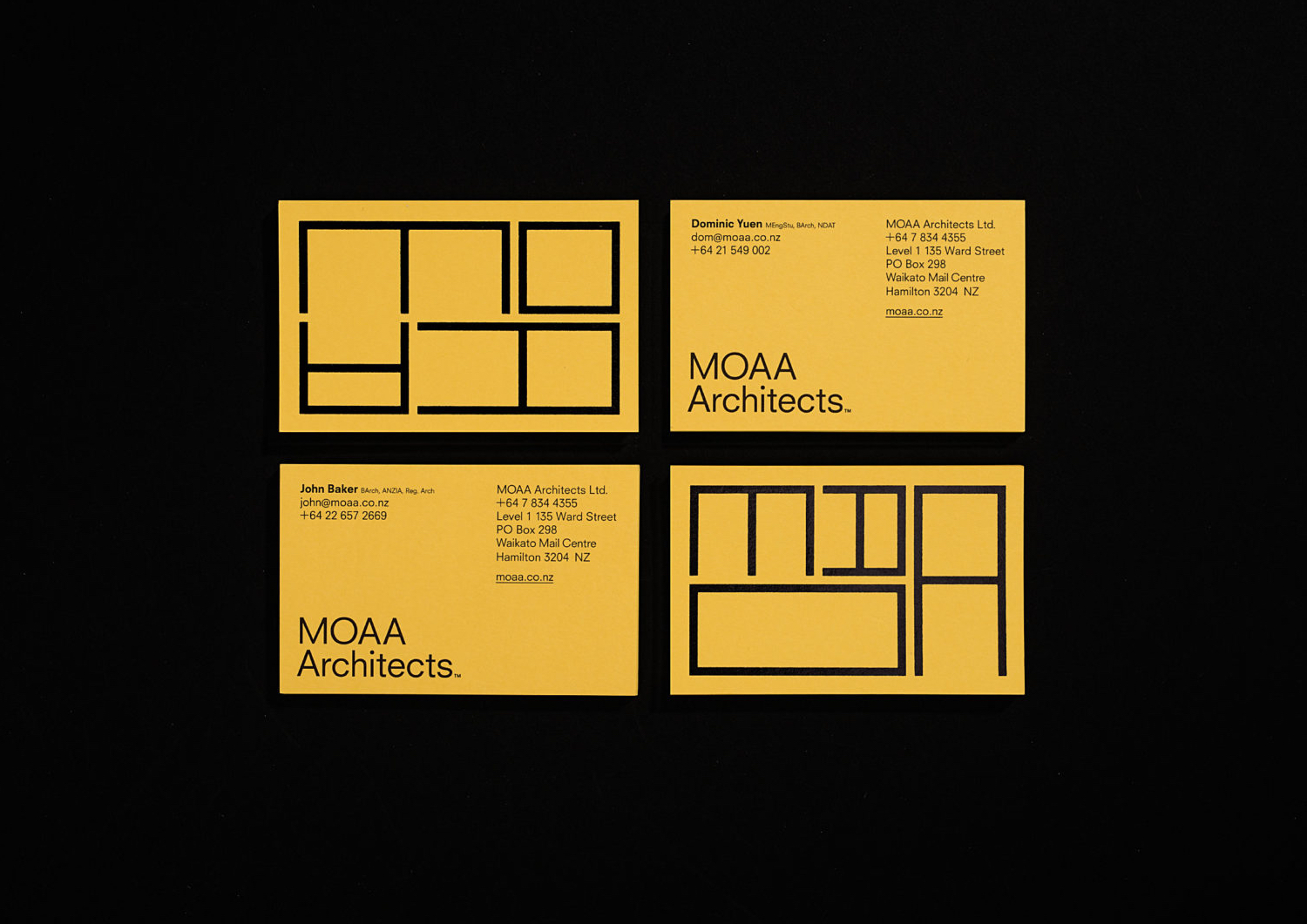 The Best Business Cards Designs of 2017 – MOAA Architects by Inhouse, New Zealand