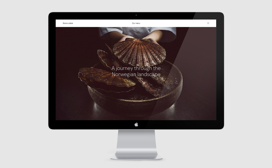 Website by graphic design studio Bielke&Yang for Norwegian two Michelin starred restaurant Maaemo