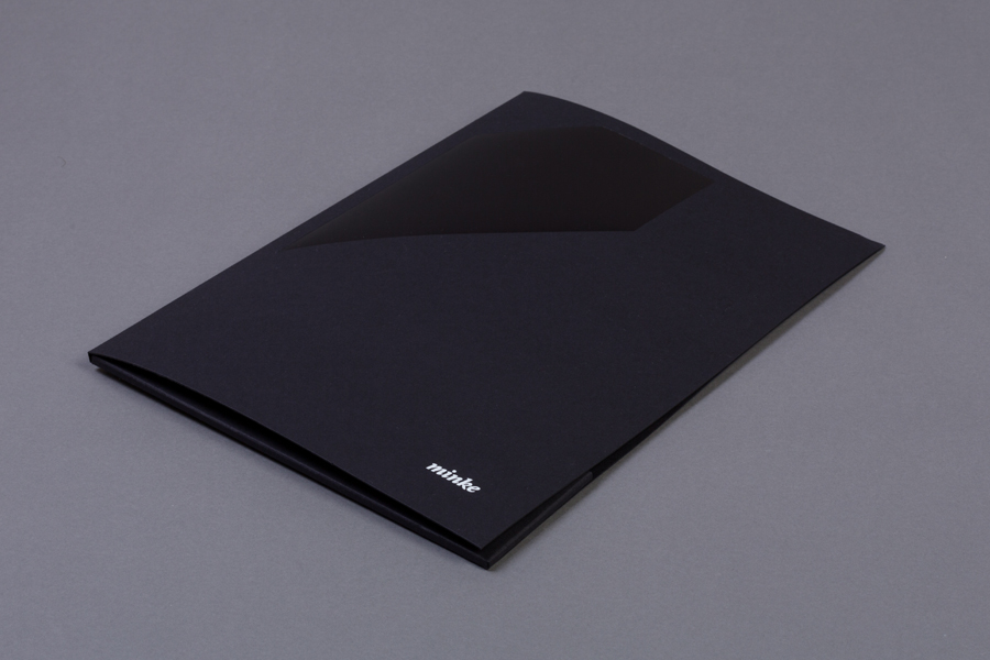 Folder with foil detail by Atipo for print production studio Minke