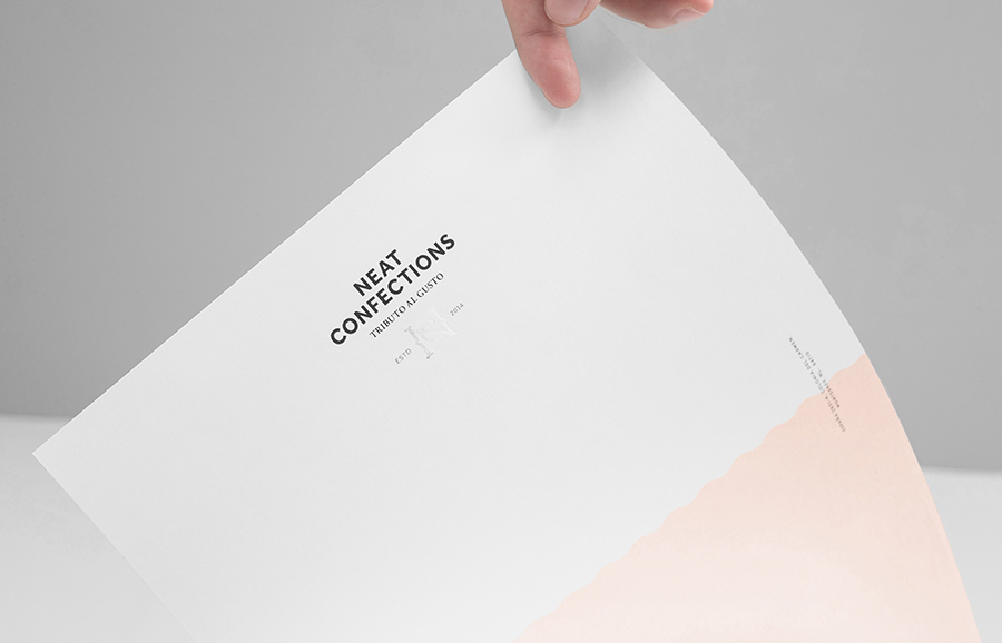 Logo and silver foil stamped headed paper designed by Anagrama for Mexican brand Neat Confections