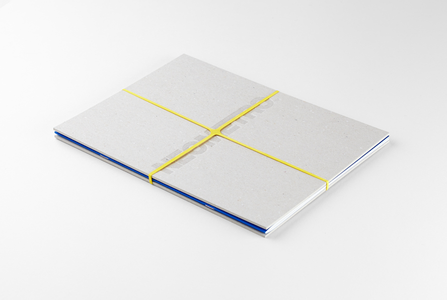 Brochure design with unbleached card, clear foil and yellow band detail for Neometro by Studio Hi Ho