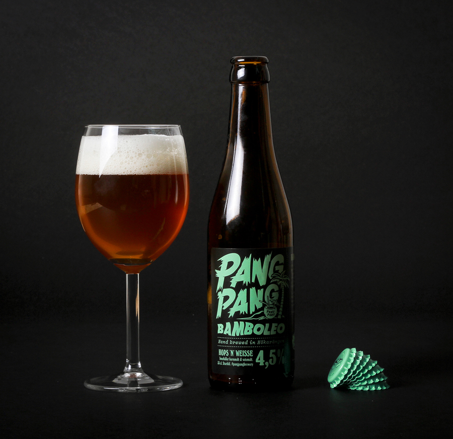 Packaging with custom lettering designed by Swedish design company Snask for microbrewery PangPang's 2014 summer beers