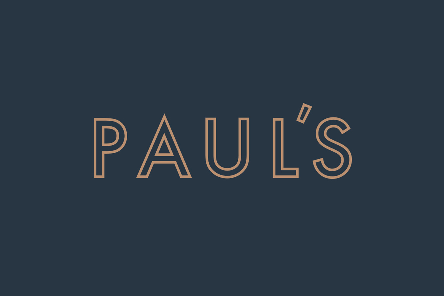 Inline, geometric, sans-serif logotype for Stockholm-based restaurant Paul's at Haymarket by 25AH, Sweden