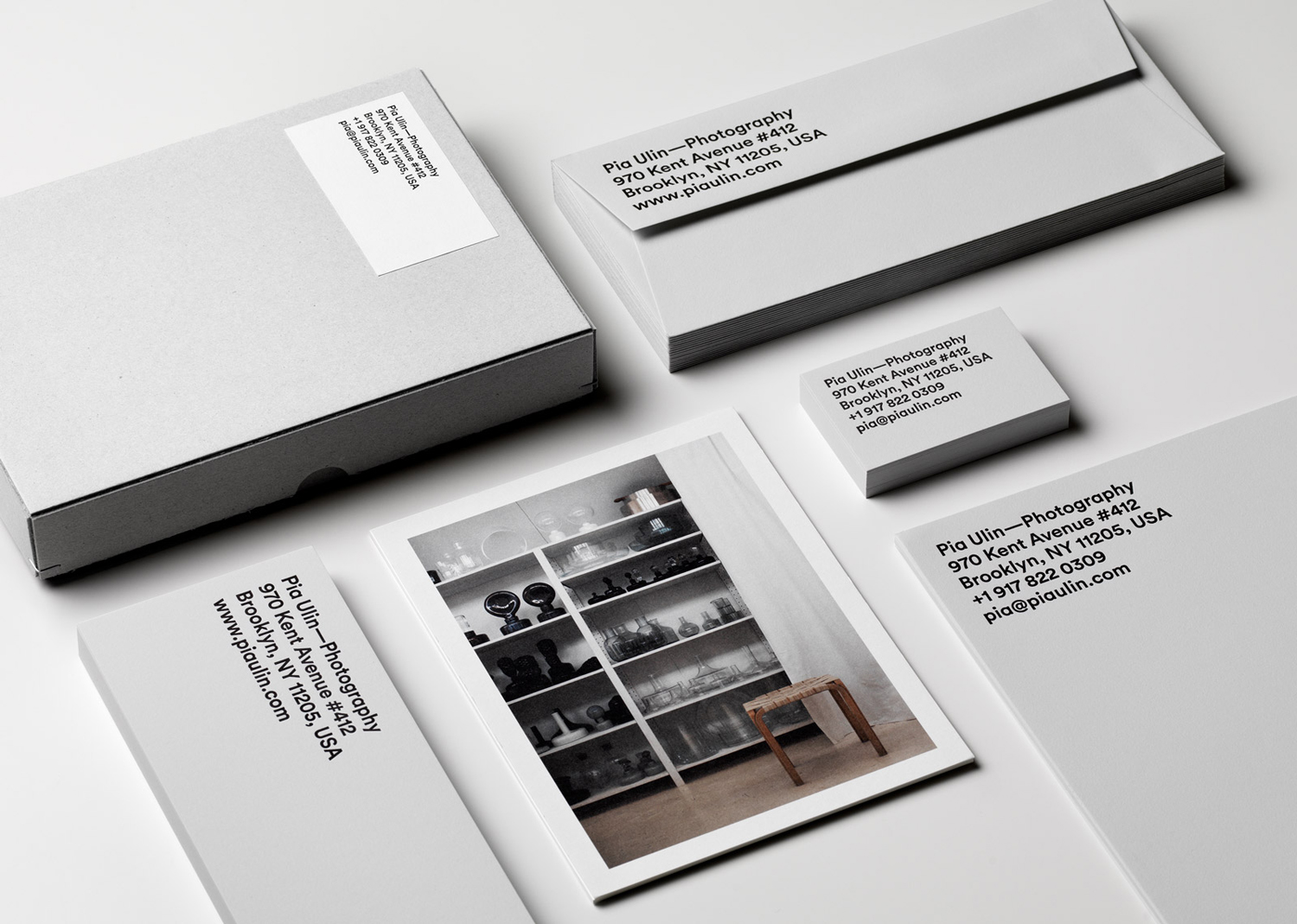 Brand identity and letterpress stationery for Pia Ulin Photography by The Studio, Sweden