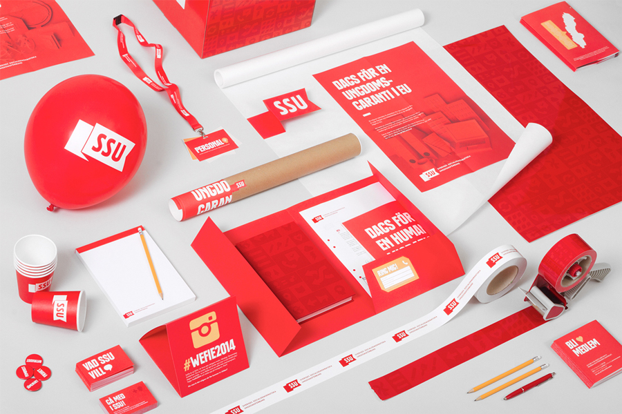 Logo, stationery, print and iconography designed by Snask for the Swedish Social Democratic Youth League