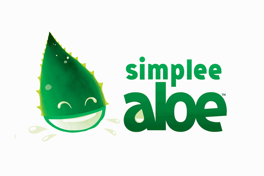 Logotype and character illustration by Designers Anonymous for aloe vera drink Simplee Aloe