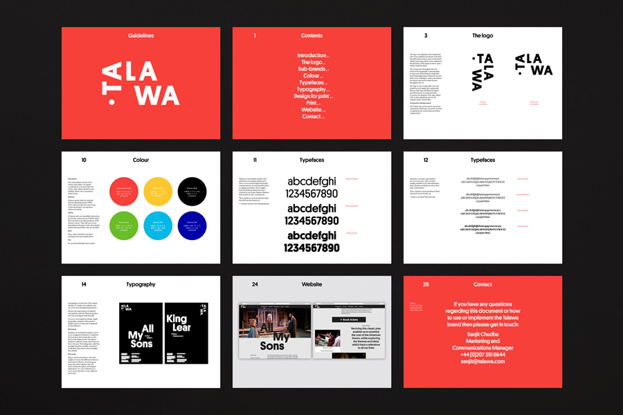 Brand guidelines for UK all black theatre company Talawa by Spy