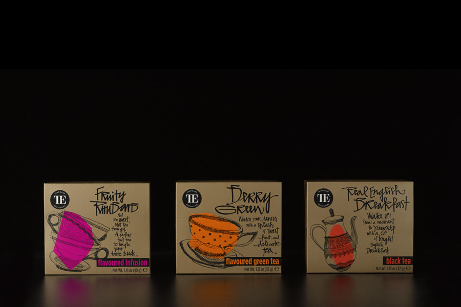 Tea packaging for Teahouse Exclusives designed by Peter Schmidt Group