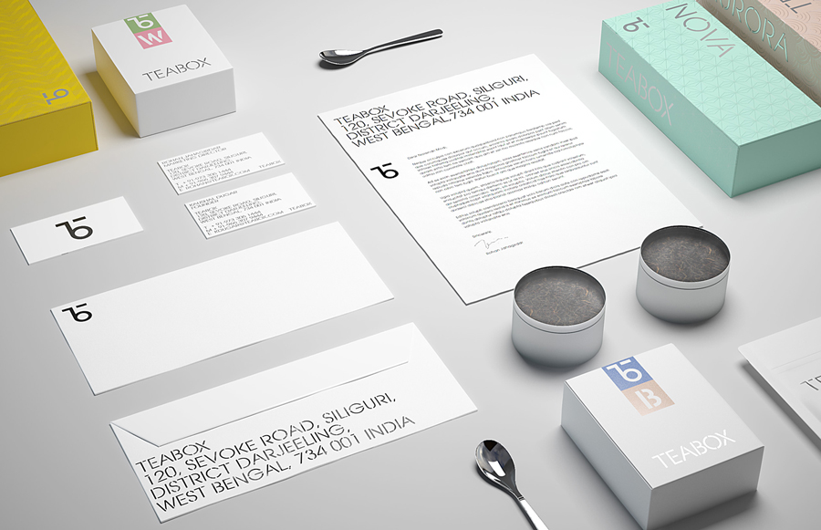 Brand identity and package design for tea subscription service Teabox by graphic design studio Pentagram, United States