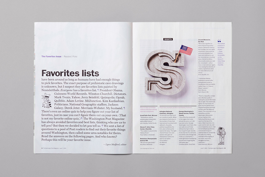 Graphic design by Snask for The Washington Post Magazine's The Favourites List
