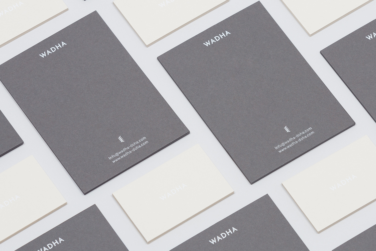 Notecard for Doha based women's fashion brand Wadha by Two Times Elliott, United Kingdom