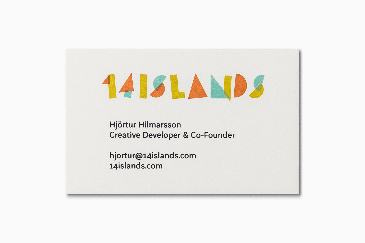Logotype and business card by Bedow for Swedish creative development studio 14islands