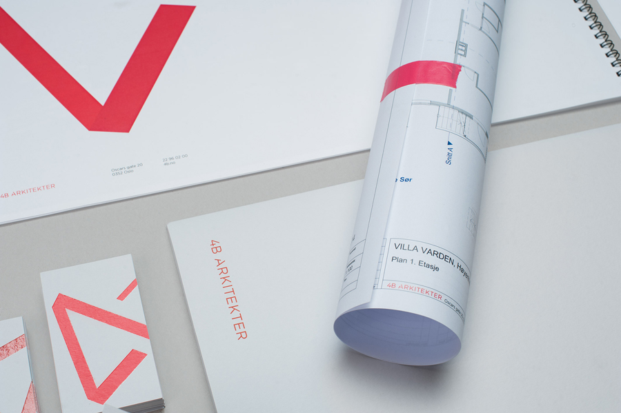 Brand identity and stationery for 4B Arkitekter by Norwegian graphic design studio Commando Group