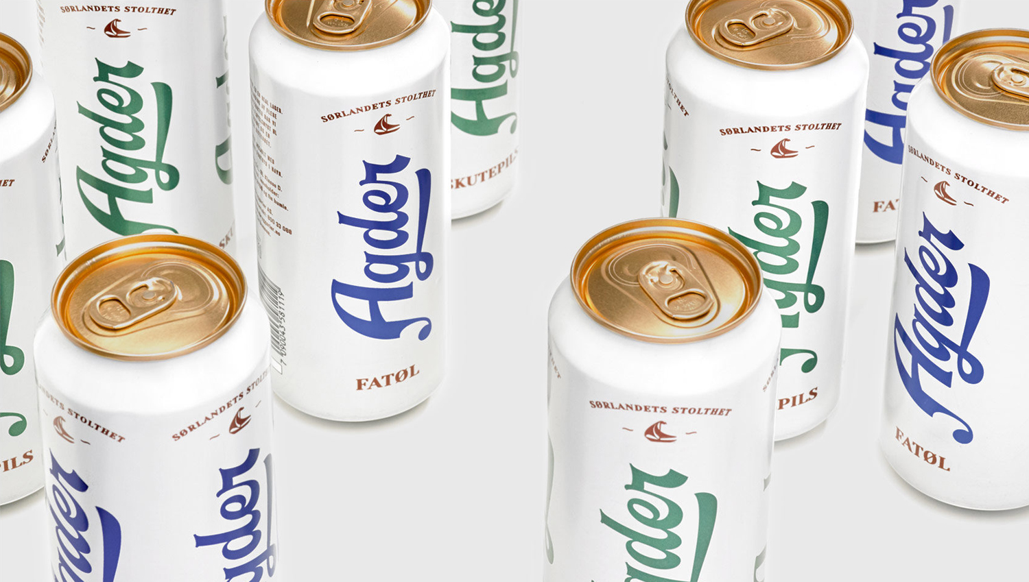 Packaging design by Oslo-based Frank for Norwegian craft beer Agder Fatøl and Skutepils