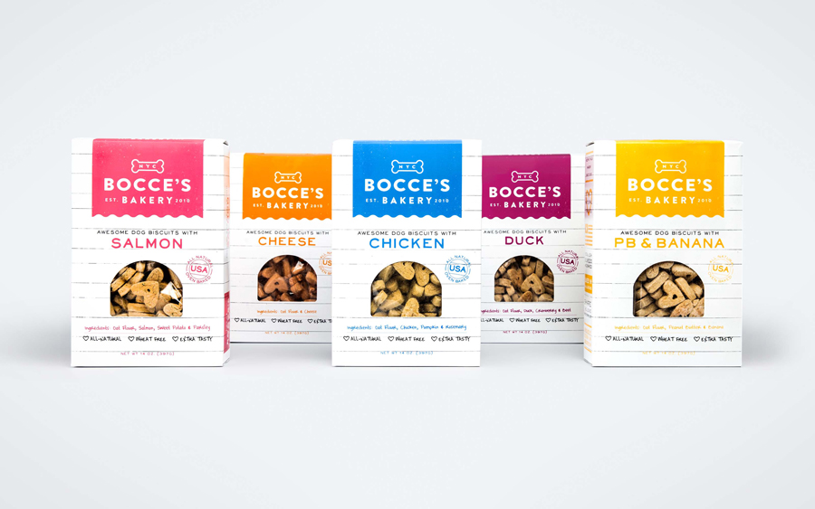 New logo and package design for American dog treat business Bocce's Bakery by Robot Food