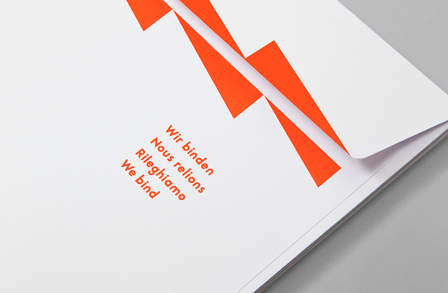 Branded envelope for Swiss binding specialists Bubu by graphic design studio Bob Design