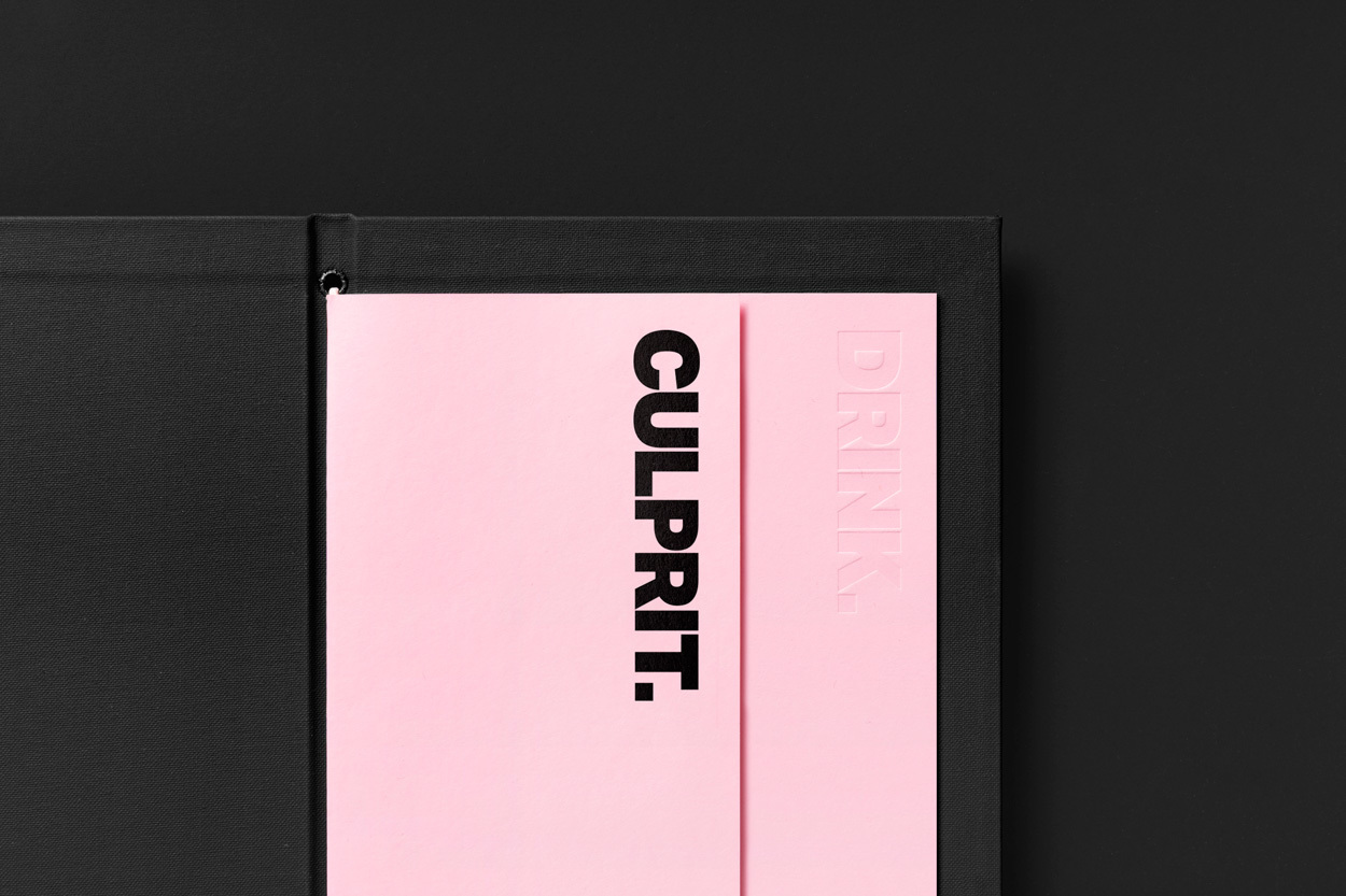 Brand identity and drink menu by Studio South for Auckland bar and restaurant Culprit