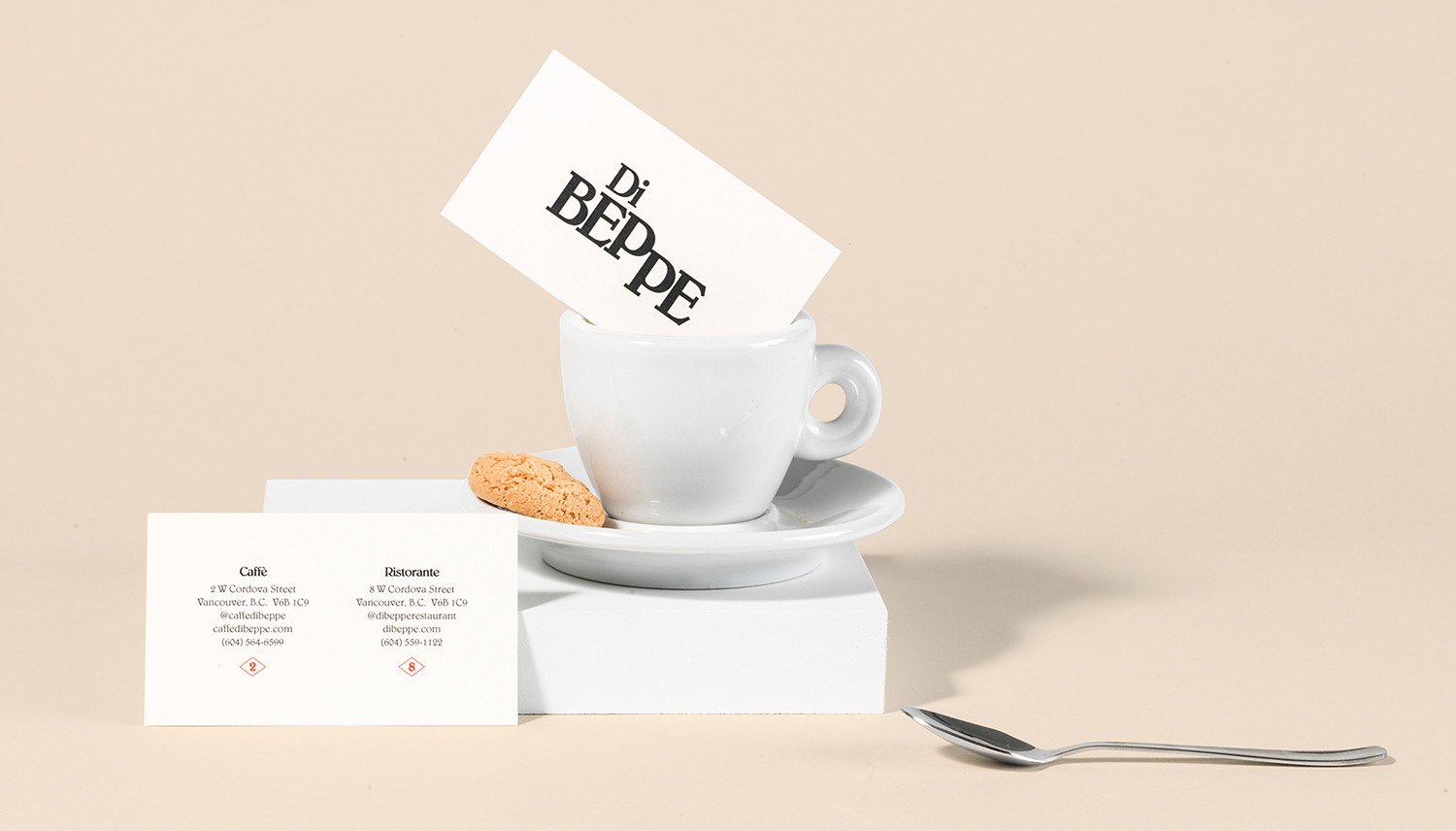 Logotype and print by Glasfurd & Walker for Italian caffé and ristorante Di Beppe