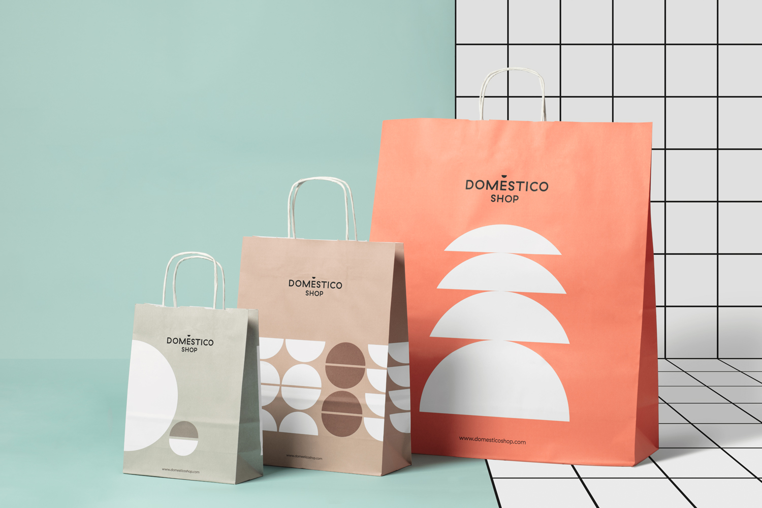 New graphic identity and bags designed by Mucho for Spanish furniture retailer DomésticoShop