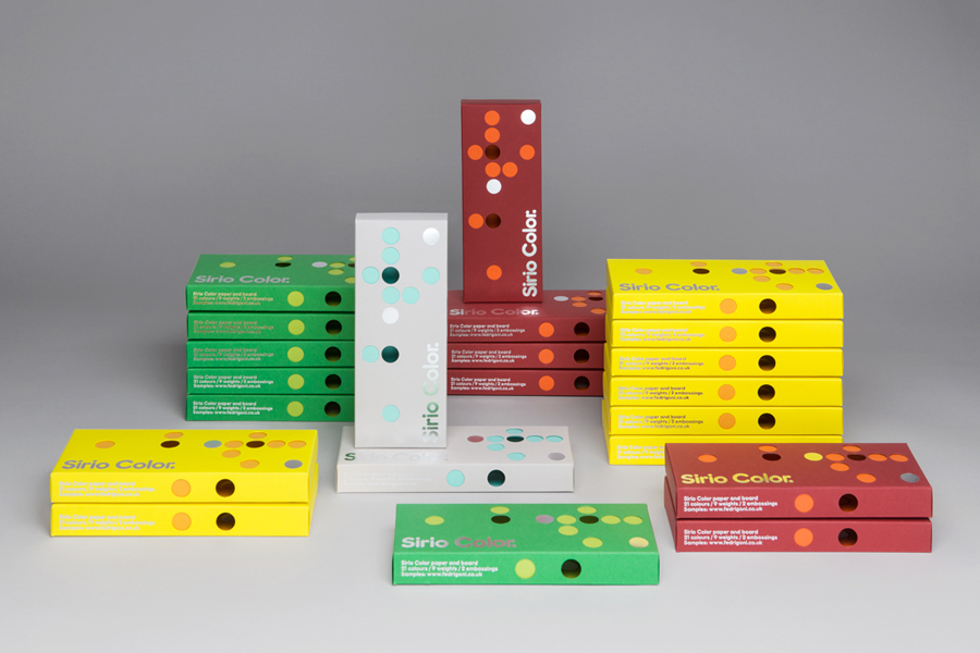 Packaging for paper manufacturer Fedrigoni's Sirio Color range designed by Design Project