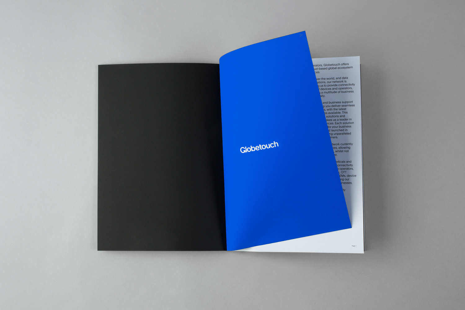 Brand identity and brochure for global mobile communications platform Globetouch by graphic designs studio Bunch