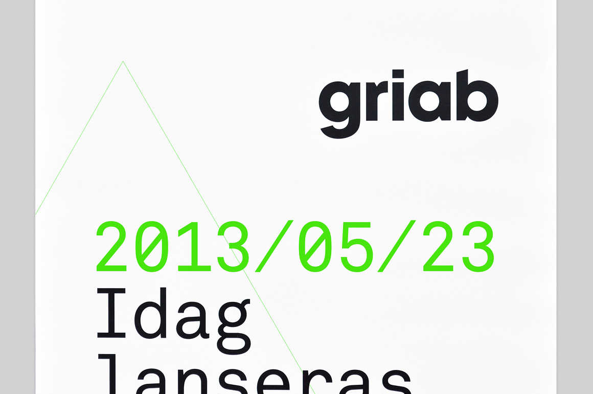 Print with typographic detail for architecture and engineering firm Griab designed by Kollor
