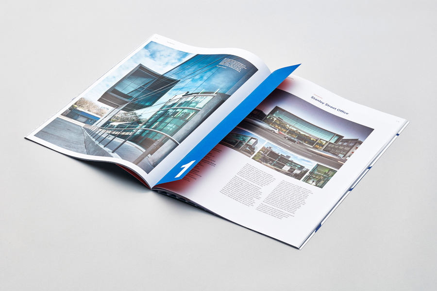 Brochure for Auckland construction company Haydn & Rollett by graphic design studio Richards Partners, New Zealand