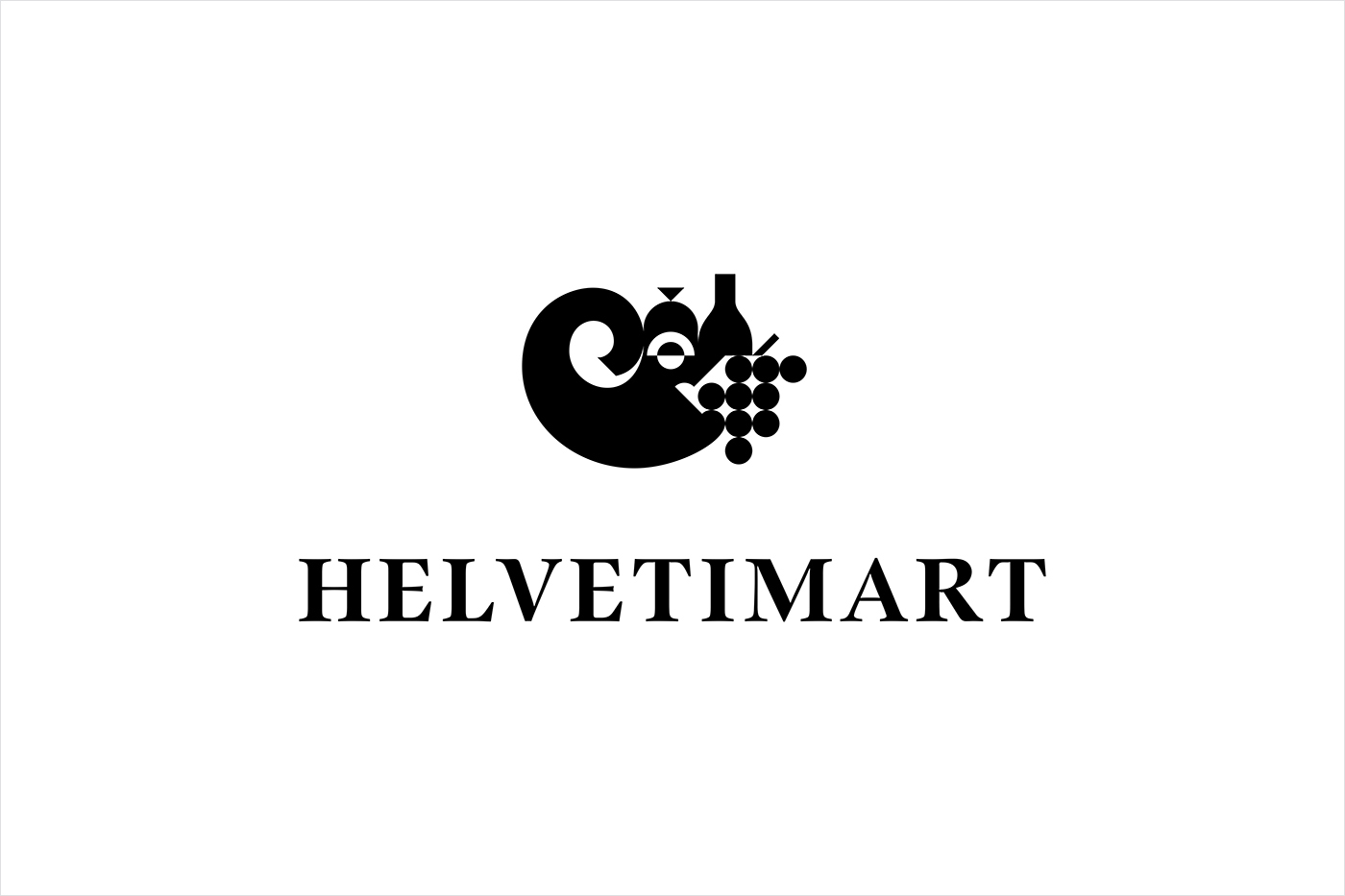 Logo by Anagrama for Lausanne-based independent food and speciality supermarket Helvetimart