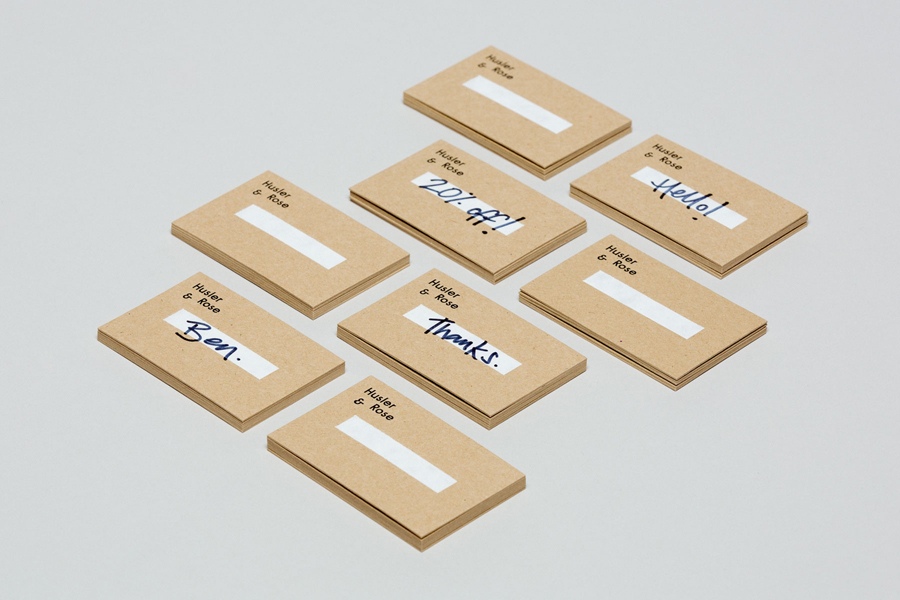 Visual identity and business cards for Husler & Rose designed by Post