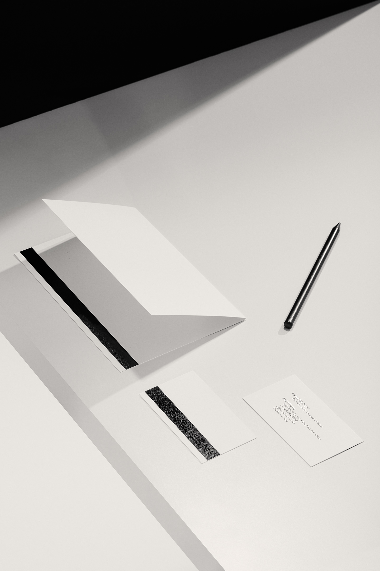Logotype and stationery by Commission Studio for New York-based full service creative studio Institute