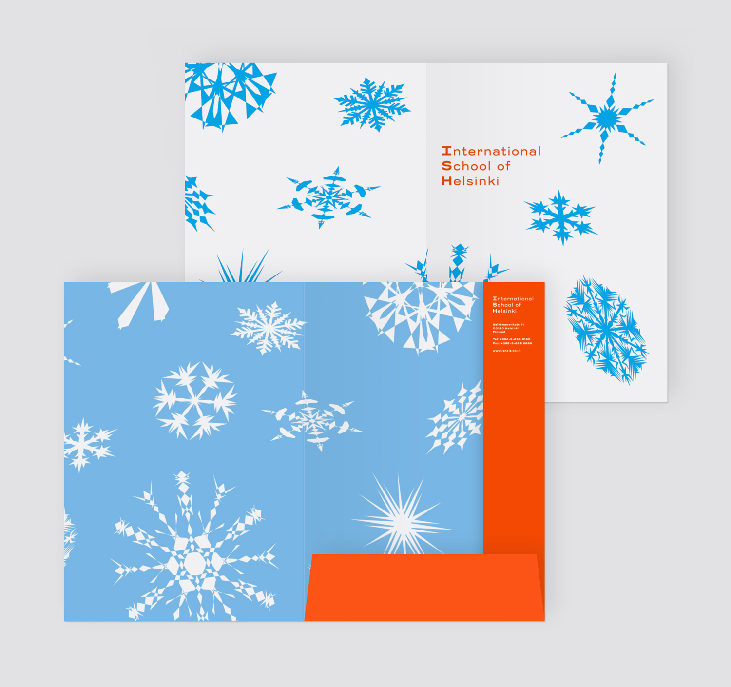 Generative brand identity and print for the International School of Helsinki by Kokoro & Moi, Finland