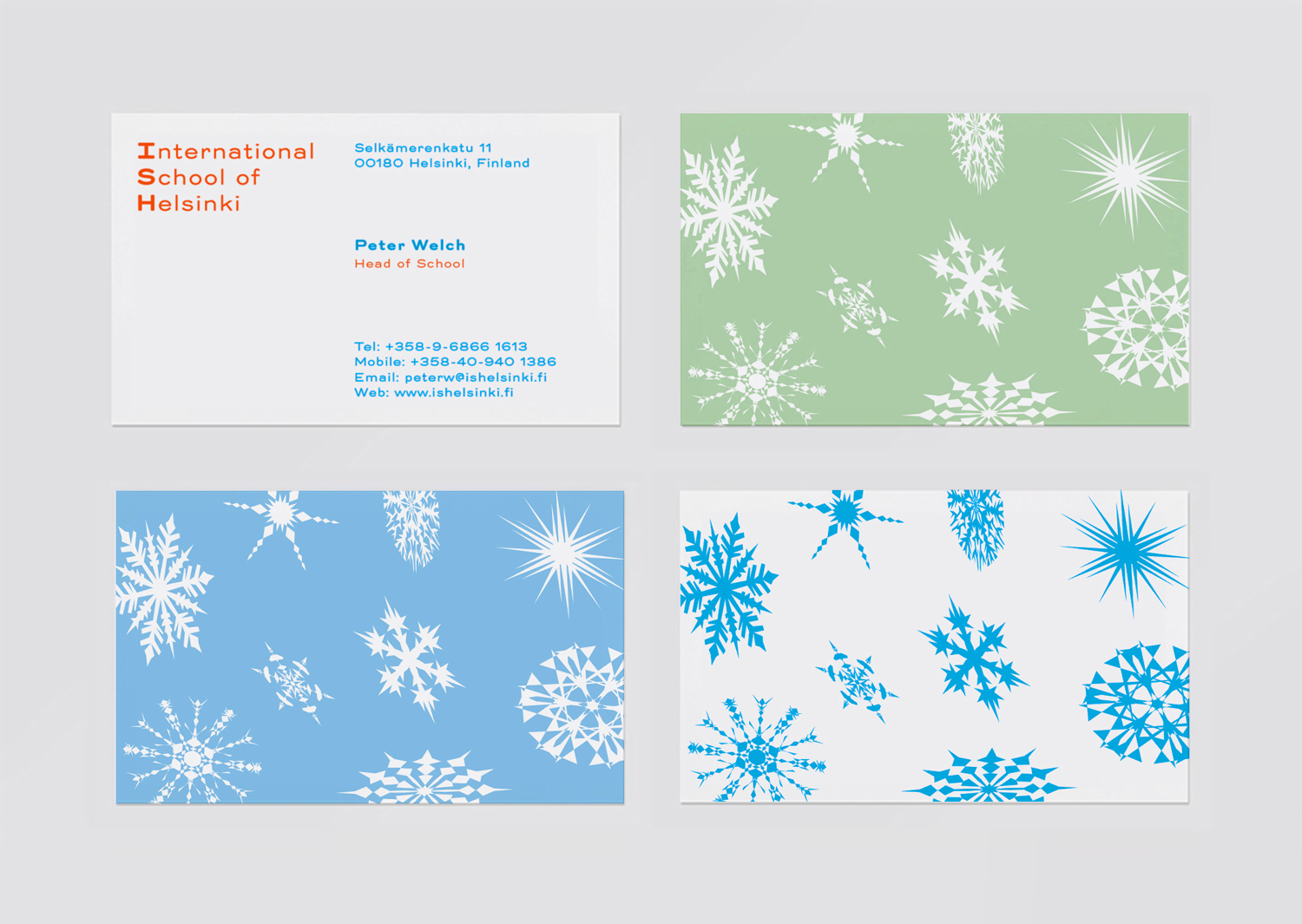 Brand identity and business cards for the International School of Helsinki by Kokoro & Moi, Finland