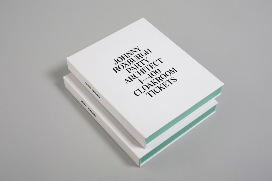 Branding and cloakroom tickets for UK party planner Johnny Roxburgh by graphic design studio Bunch