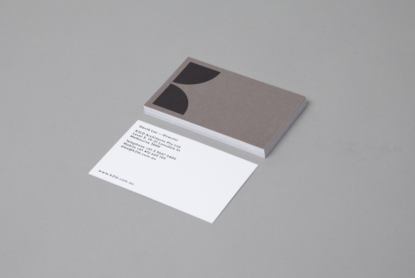 Logo and business card design by Studio Hi Ho for Melbourne-based architecture and interior design firm K2LD