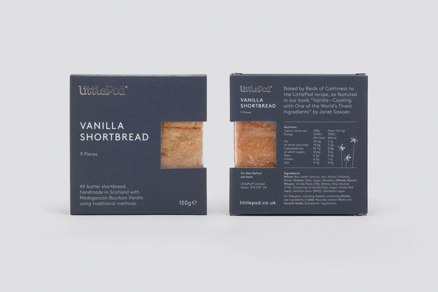 Package design by Believe In for LittlePod's traditionally made vanilla shortbread