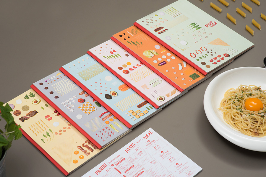 Menu by Acre for Singapore based Italian restaurant brand Marco Marco