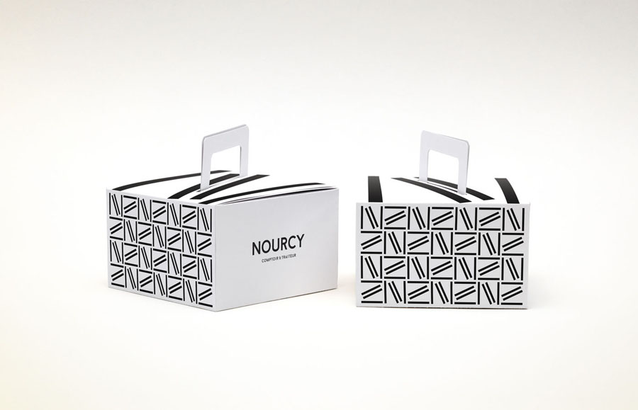 Visual identity and packaging designed by lg2boutique for Quebec City delicatessen Nourcy