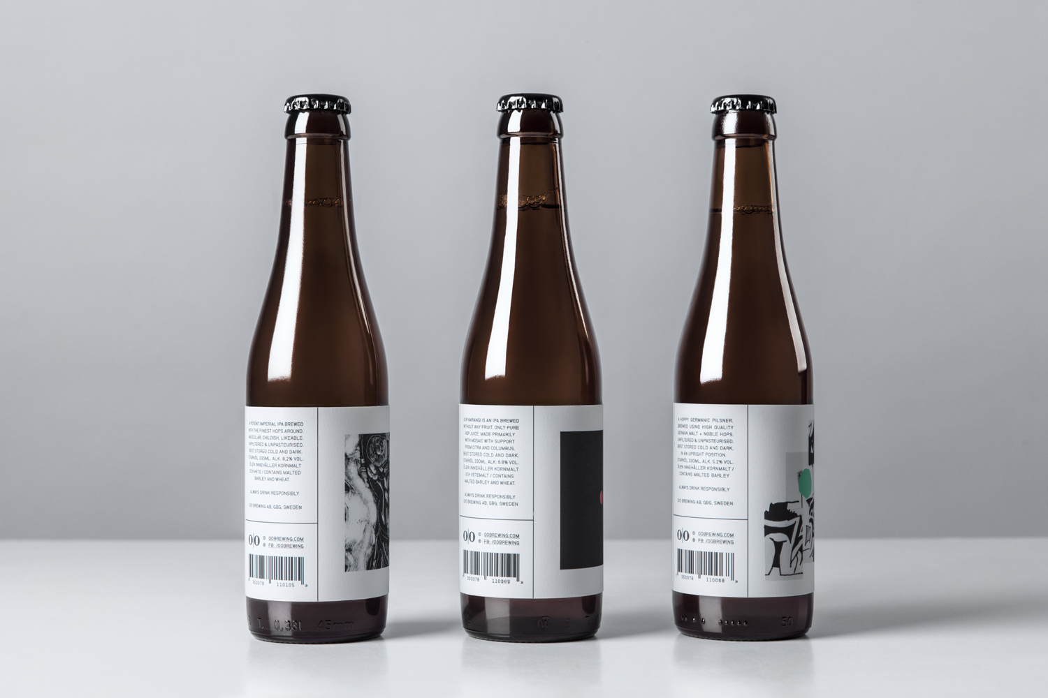 Packaging for O/O Brewing by Swedish graphic design studio Lundgren+Lindqvist