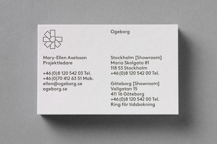 Business cards for Swedish carpet business Ogeborg by Kurppa Hosk