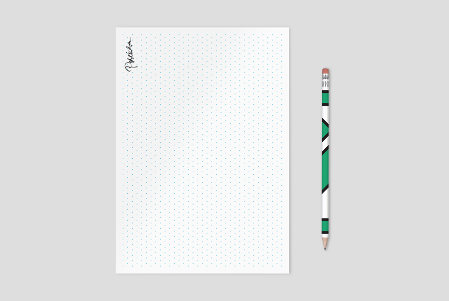 Visual identity and graph paper by Kokoro & Moi for architecture and construction business Poseidon Helsinki.