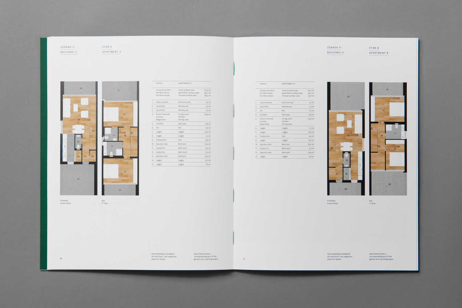 Branding and brochure spread by Studio8585 for Croatian property development Smokovik 