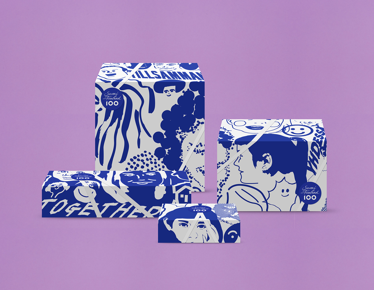 Illustration, print and packaging by Kokoro & Moi for the celebration of Finland's centenary