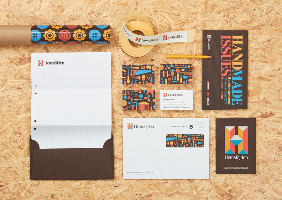 Visual identity and stationery for Hemslöjden, The Swedish Handicraft Societies' Association designed by Snask