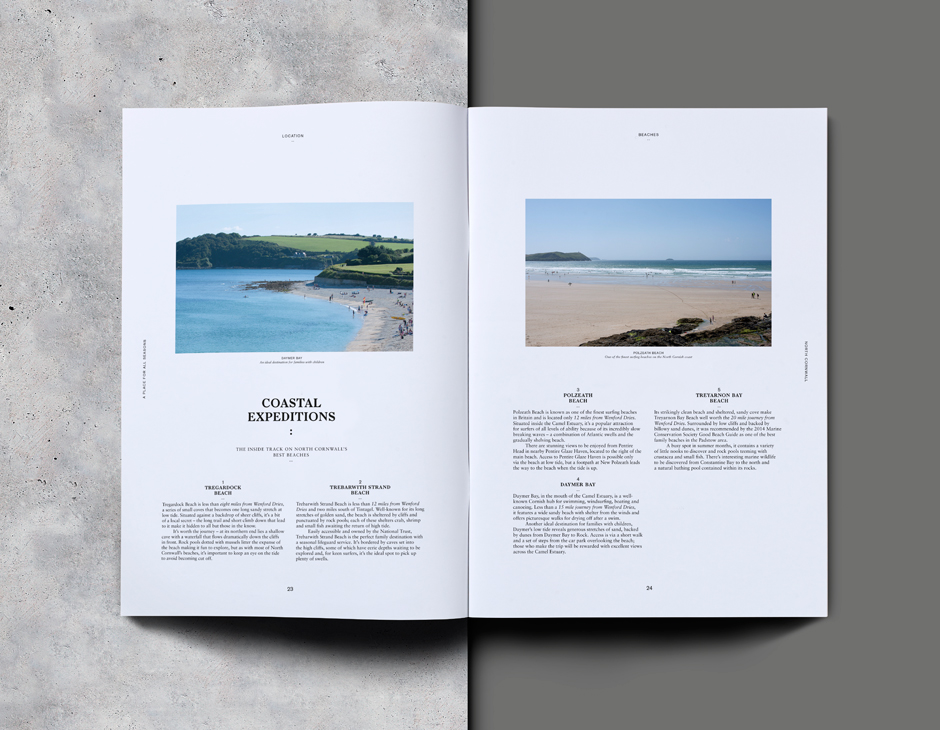 Branding and lifestyle magazine for North Cornwall property development Wenford Dries by London based graphic design studio ico.