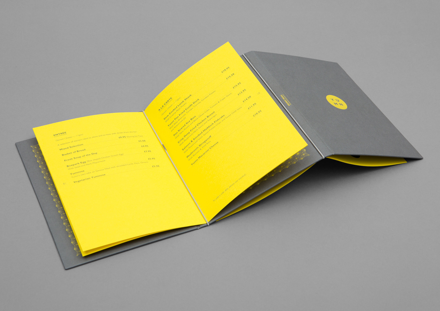 Material Thinking in Branding & Menu Design — Yumn by Filthymedia, United Kingdom