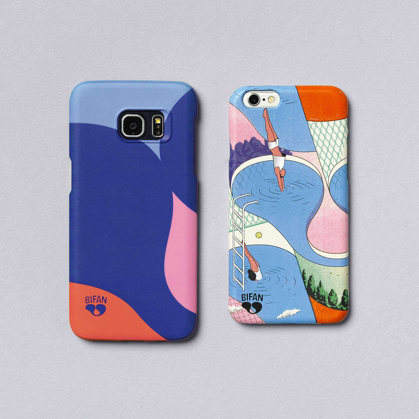 Brand identity and branded phone covers by Studio fnt for 20th Bucheon International Fantastic Film Festival, South Korea