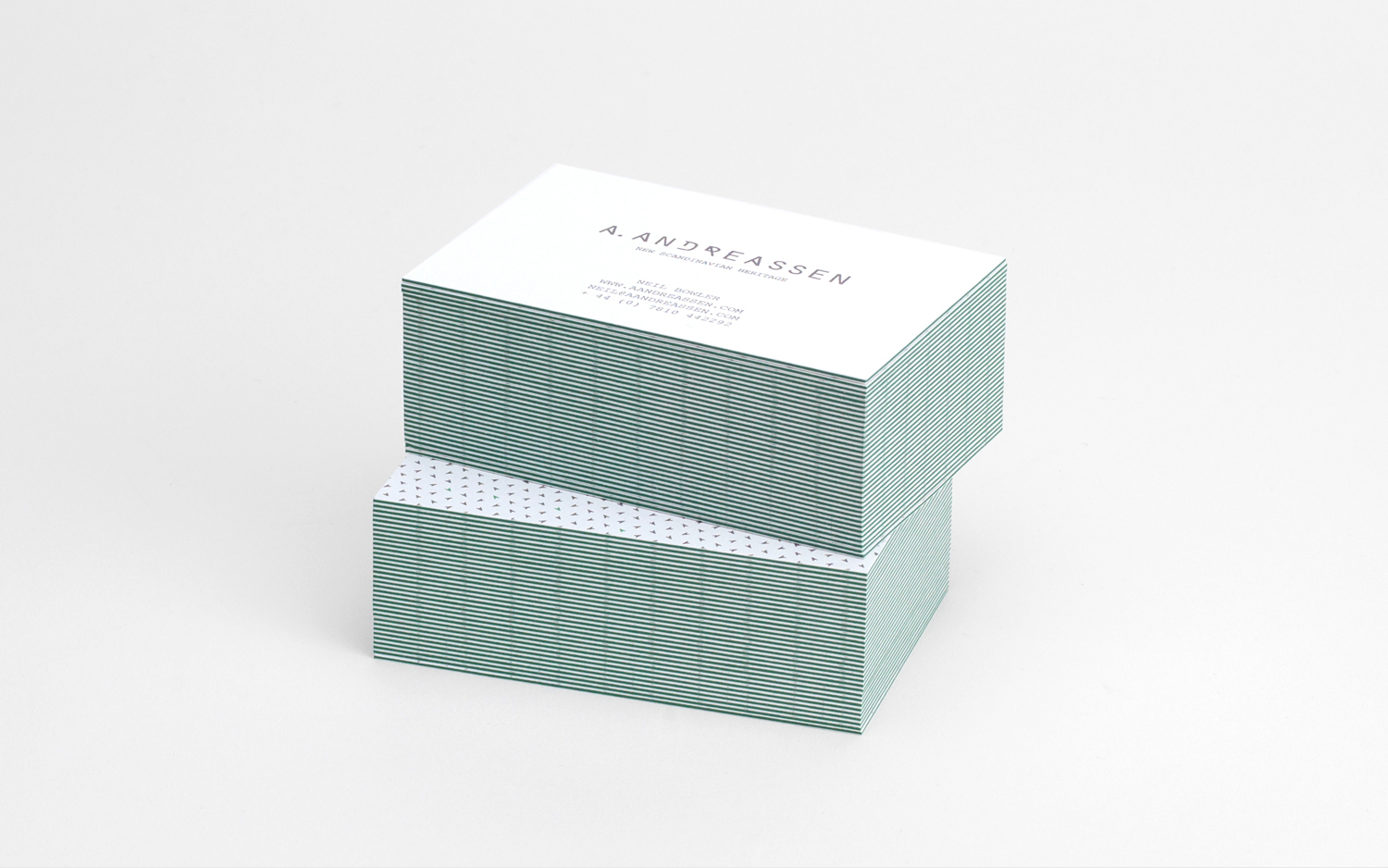 Triplex business cards by graphic design studio Bond for new Scandinavian lifestyle brand A. Andreassen