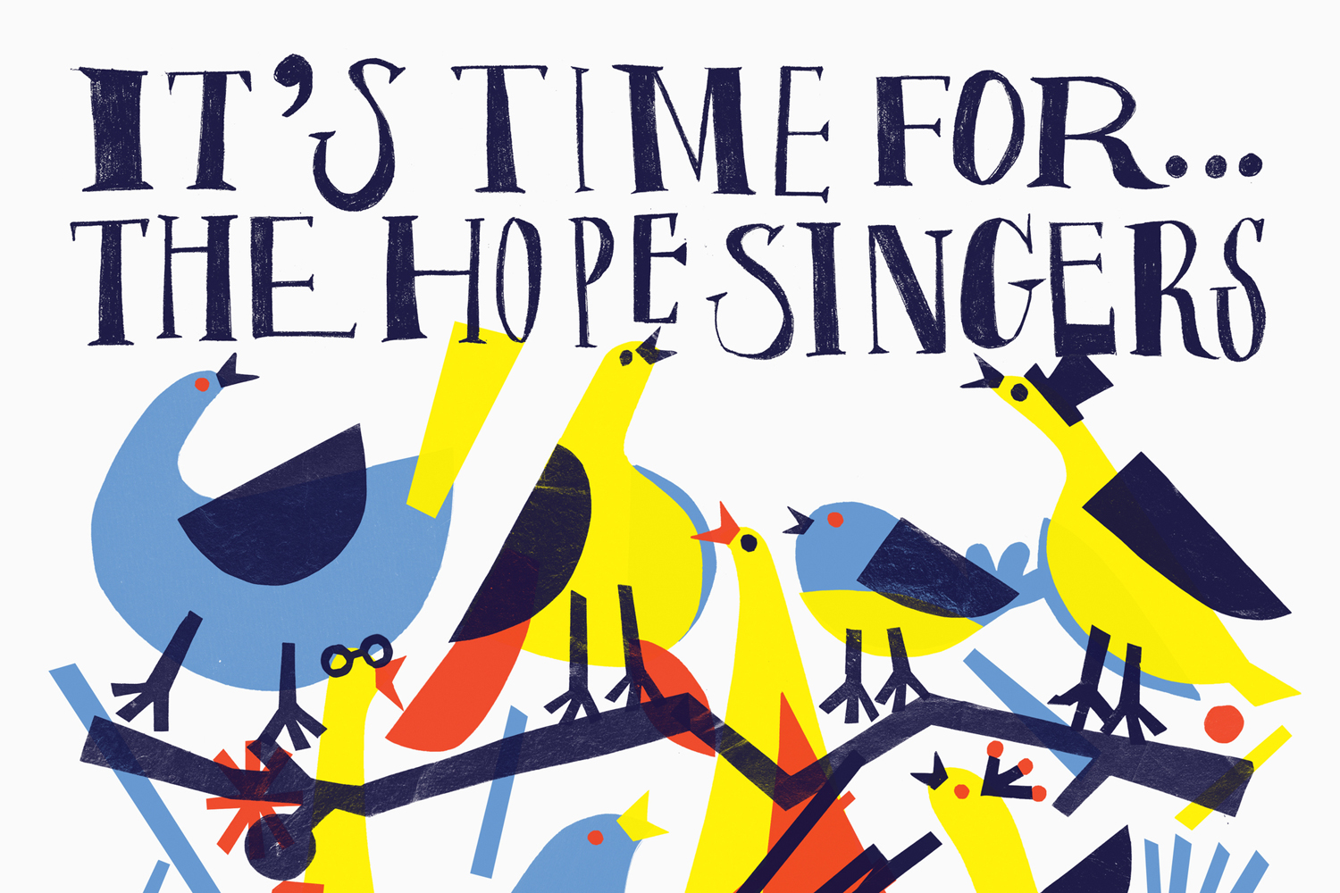 Custom type and illustration for The Hope Singers by Swedish graphic design studio Bedow